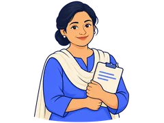 A facilitator holding a clipboard
